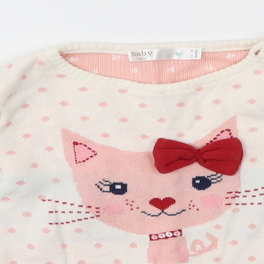 M&Co Baby Pink   Pullover Jumper Size 12-18 Months  - cat