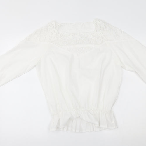 Preworn Womens White   Basic Blouse Size 2XL