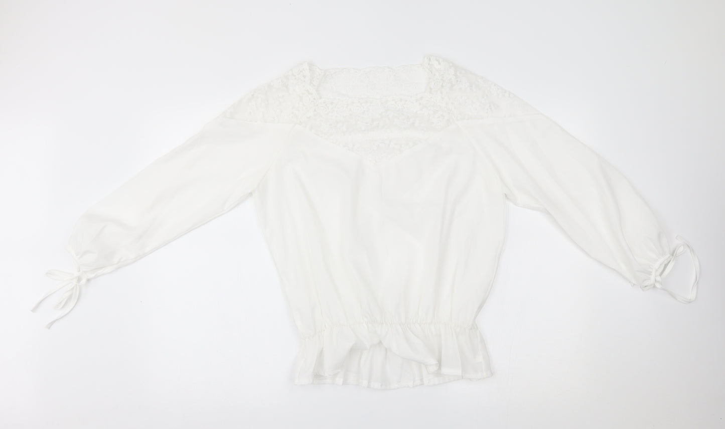 Preworn Womens White   Basic Blouse Size 2XL