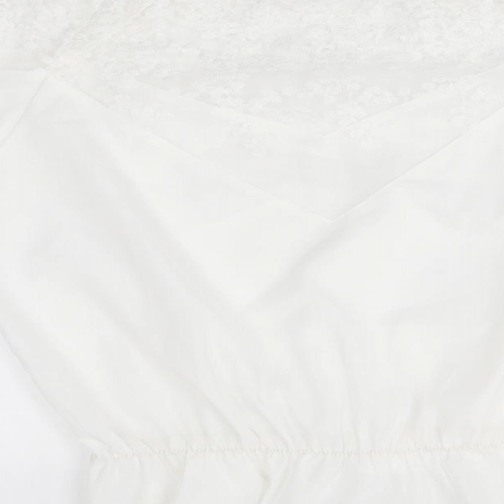 Preworn Womens White   Basic Blouse Size 2XL