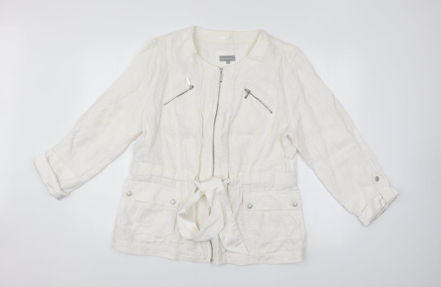 Per Una Womens White   Jacket Coatigan Size 18