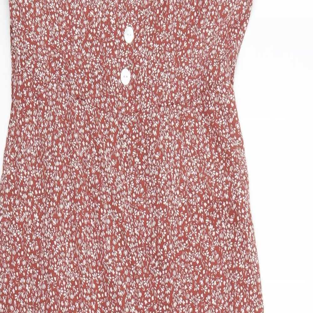 SheIn Womens Beige Floral  Jumpsuit One-Piece Size M