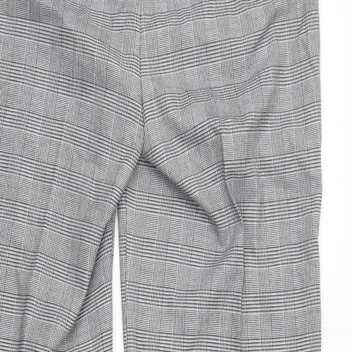 M&S Womens Grey Check  Trousers  Size 16 L29 in