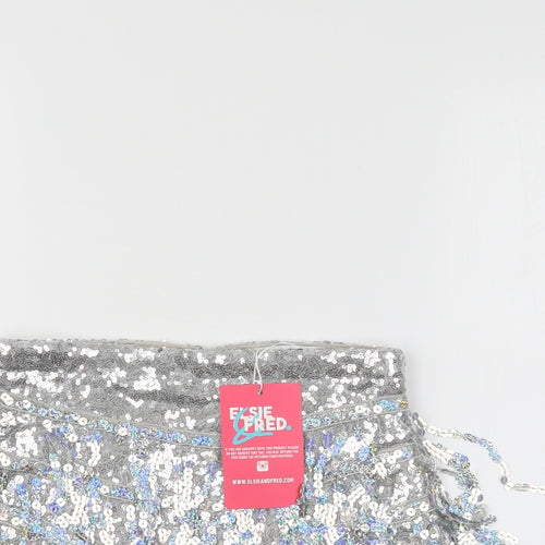 Elsie & Fred Womens Silver   Culotte Shorts Size XS