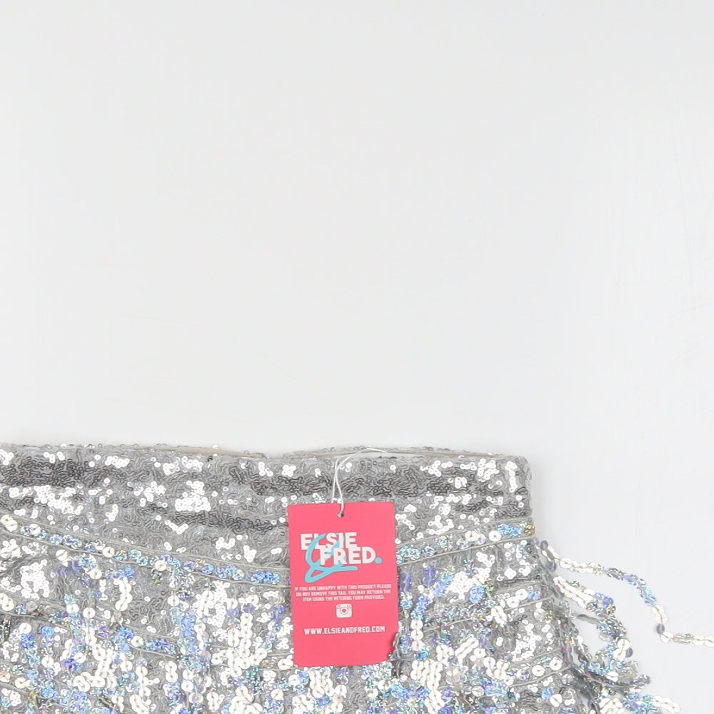 Elsie & Fred Womens Silver   Culotte Shorts Size XS
