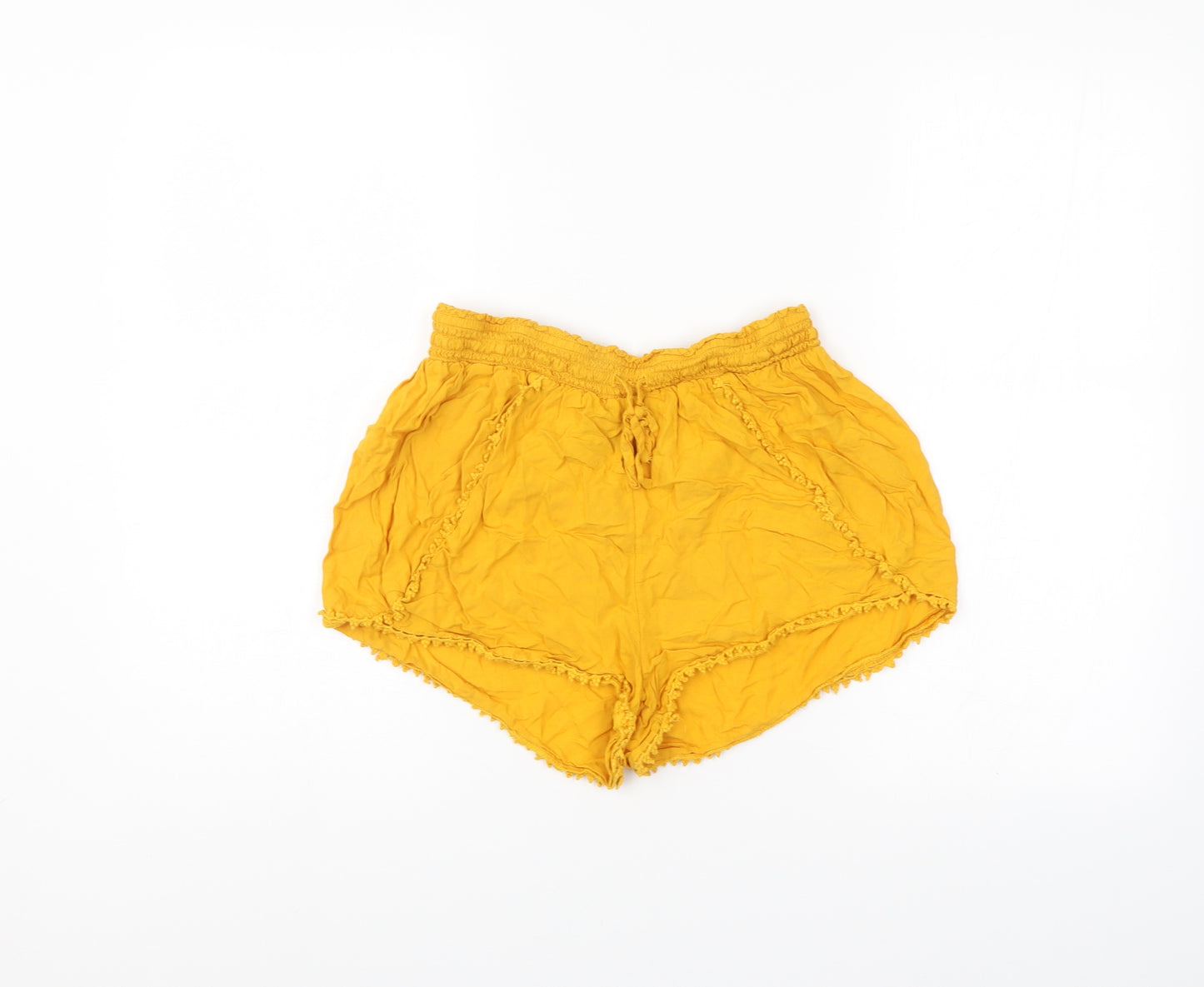Primark Womens Gold   Compression Shorts Size 14 - Elastic Waist