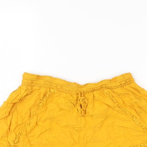 Primark Womens Gold   Compression Shorts Size 14 - Elastic Waist