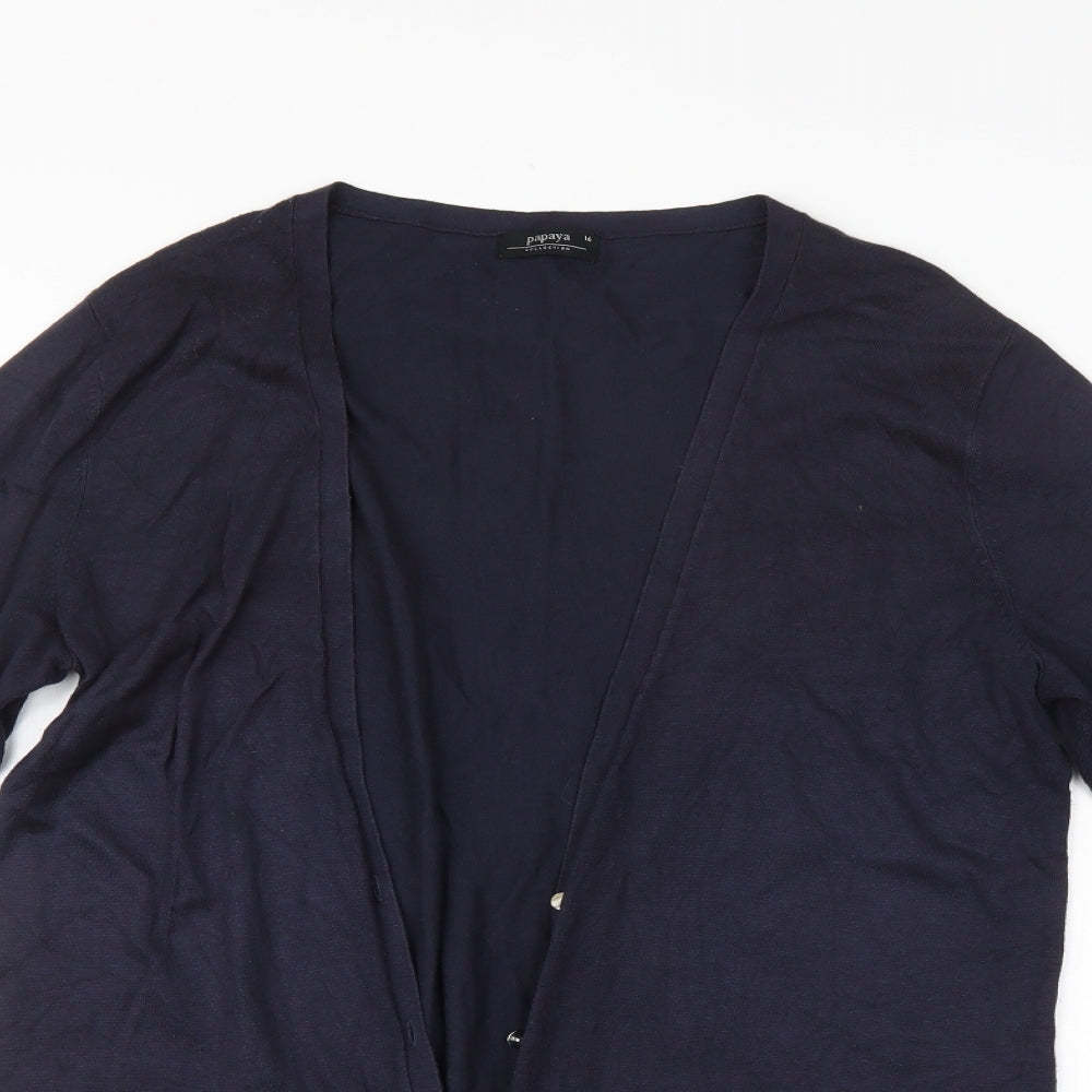 Papaya Womens Blue   Cardigan Jumper Size 16