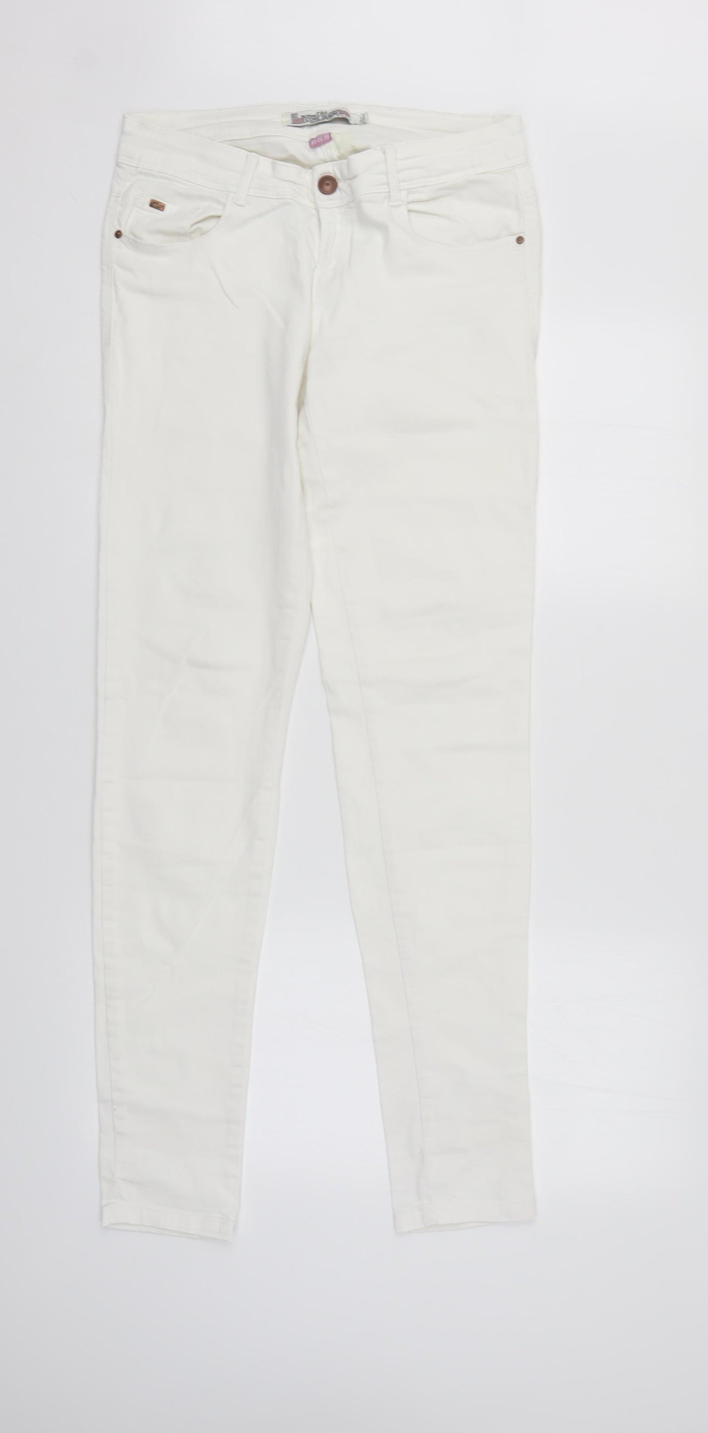Zara Womens White  Denim Straight Jeans Size 12 L31 in