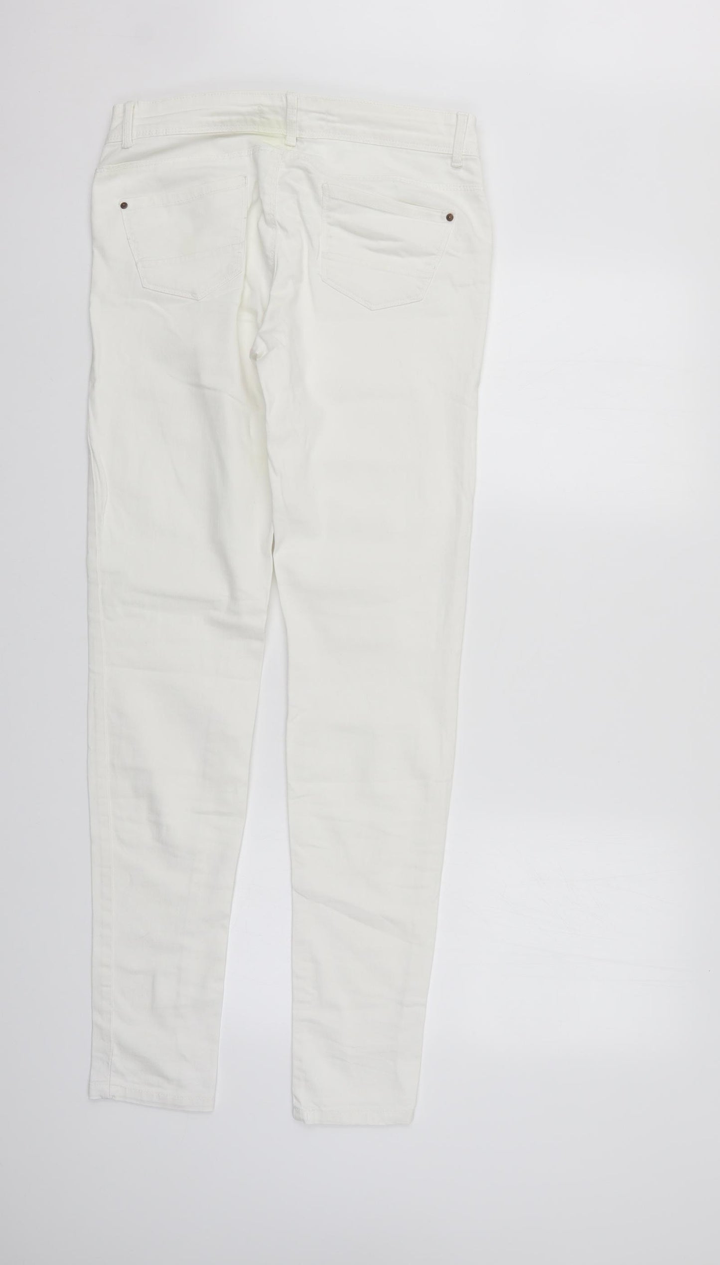 Zara Womens White  Denim Straight Jeans Size 12 L31 in
