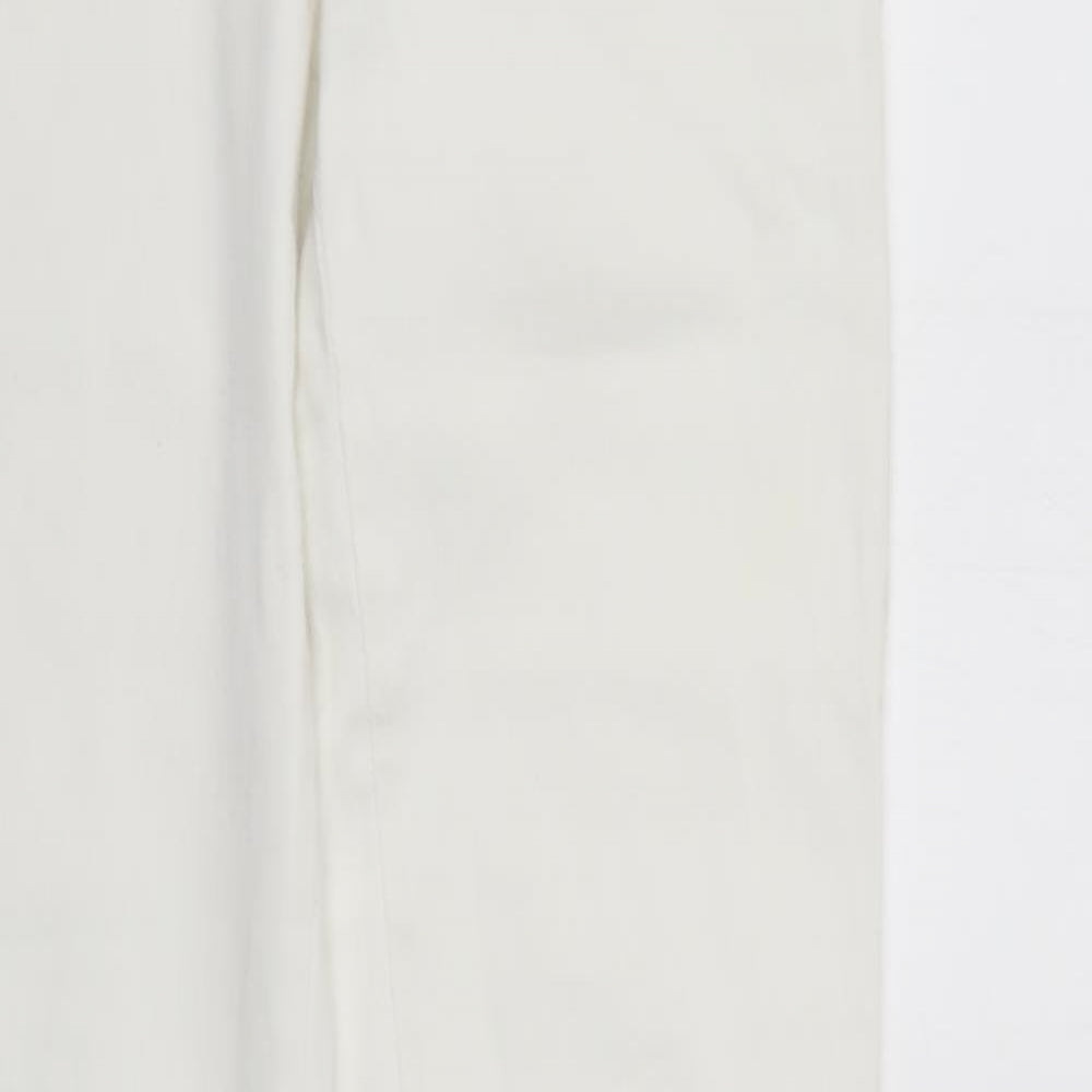 Zara Womens White  Denim Straight Jeans Size 12 L31 in