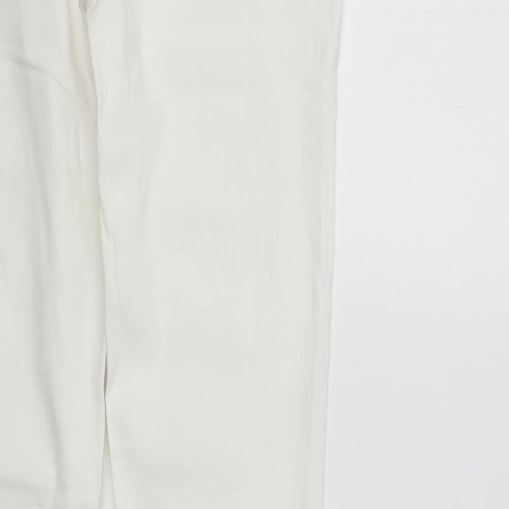 Zara Womens White  Denim Straight Jeans Size 12 L31 in