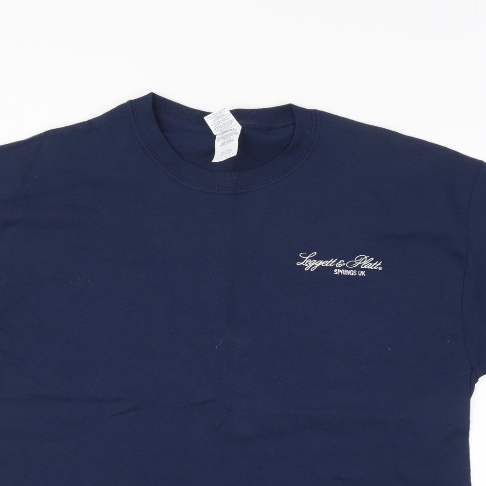 Gildan Mens Blue    T-Shirt Size L