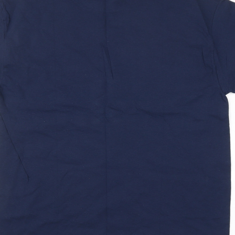 Gildan Mens Blue    T-Shirt Size L