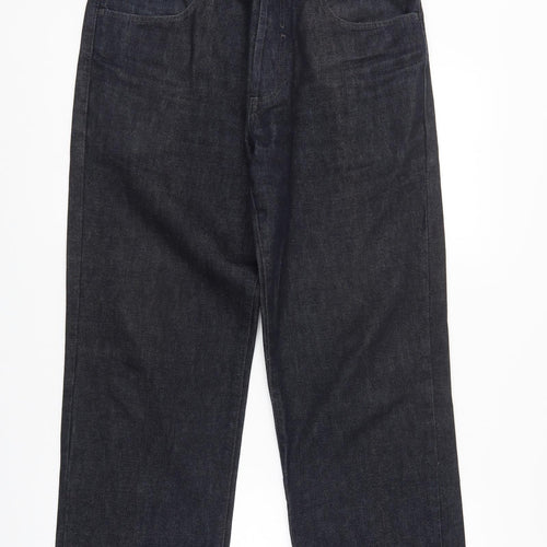 NEXT Mens Black  Denim Straight Jeans Size 32 L27 in