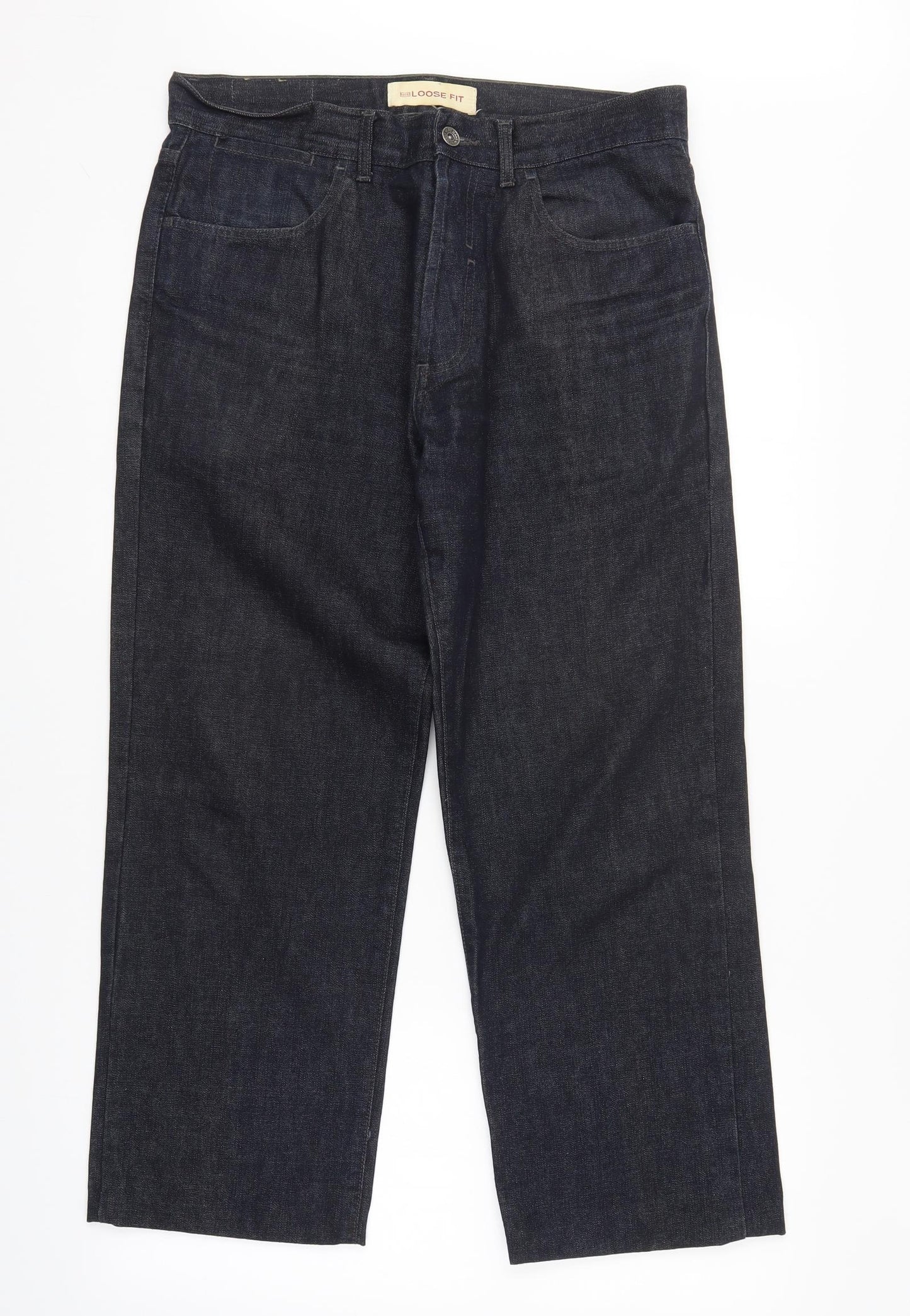 NEXT Mens Black  Denim Straight Jeans Size 32 L27 in