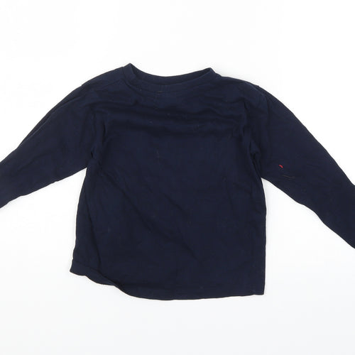 Preworn Boys Blue    Pyjama Top Size 6-7 Years  - christmas