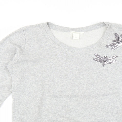 H&M Womens Grey   Pullover Jumper Size M  - Dragonfly