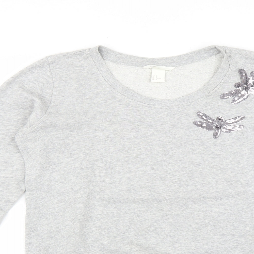 H&M Womens Grey   Pullover Jumper Size M  - Dragonfly