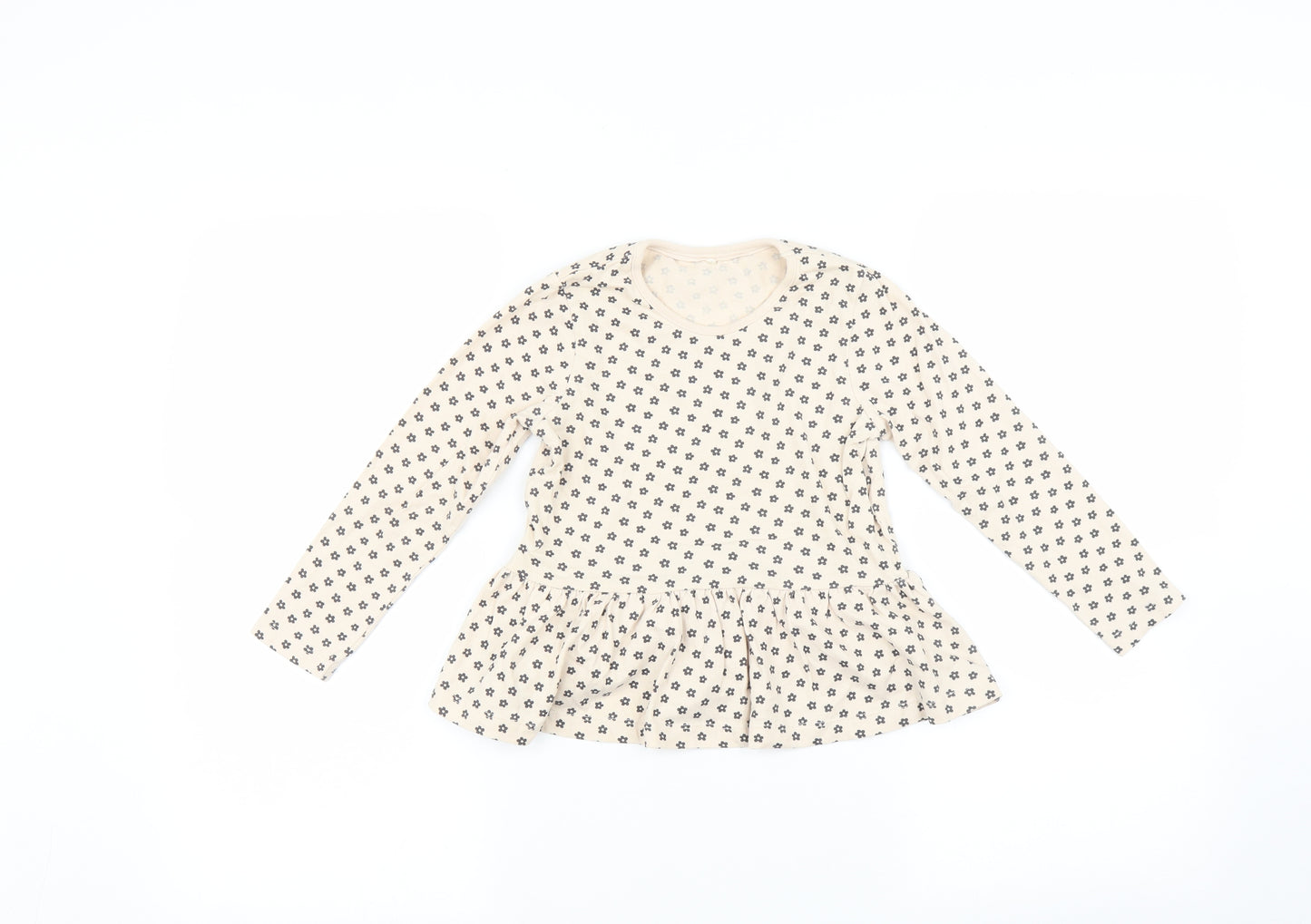 George Girls Beige   Basic T-Shirt Size 4-5 Years