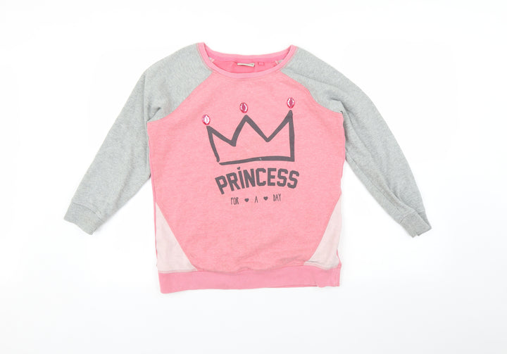 NEXT Girls Pink Pullover Jumper Size 12 Years