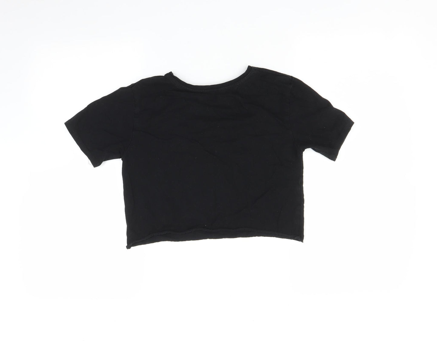 Matalan Girls Black   Basic T-Shirt Size 12 Years  - Cropped