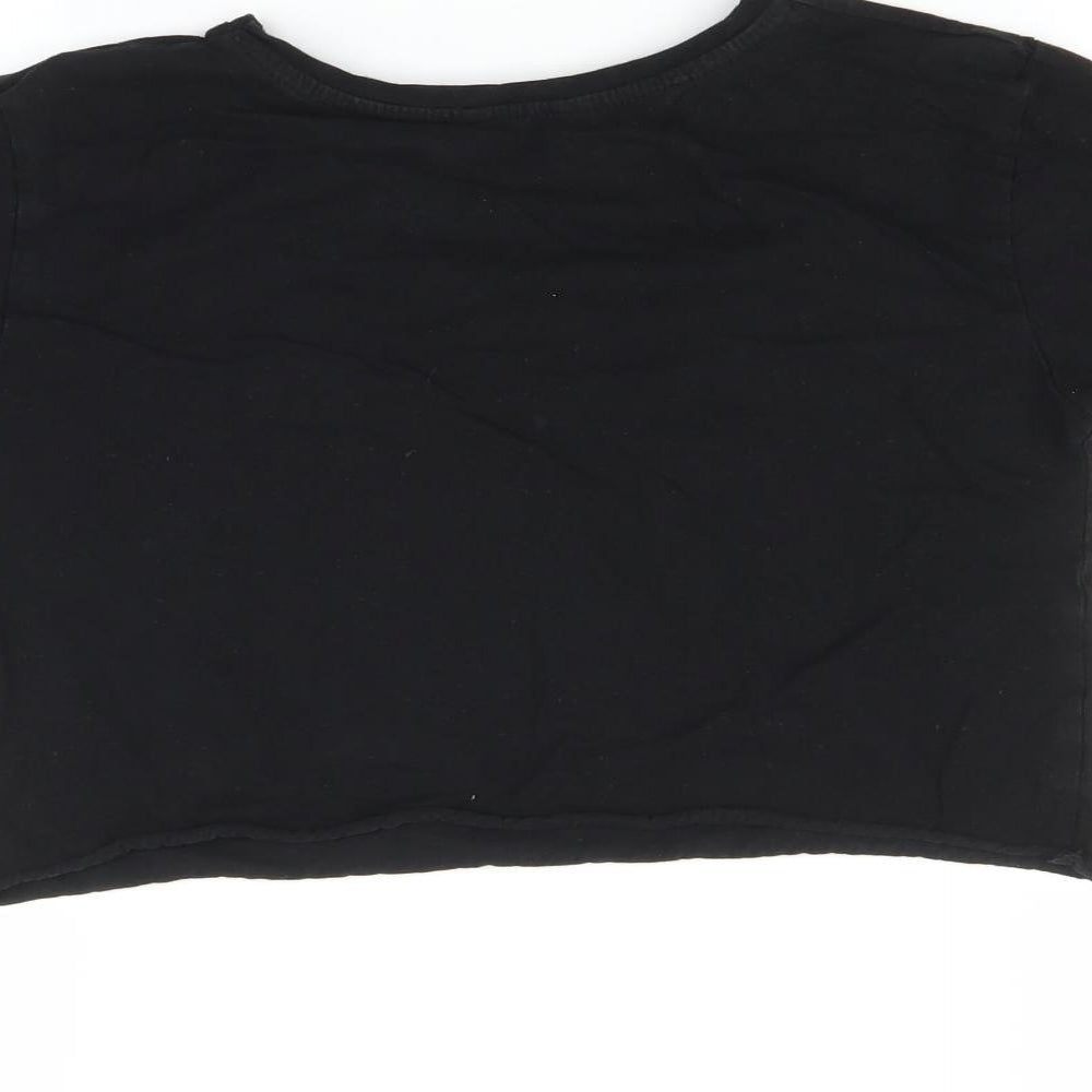 Matalan Girls Black   Basic T-Shirt Size 12 Years  - Cropped