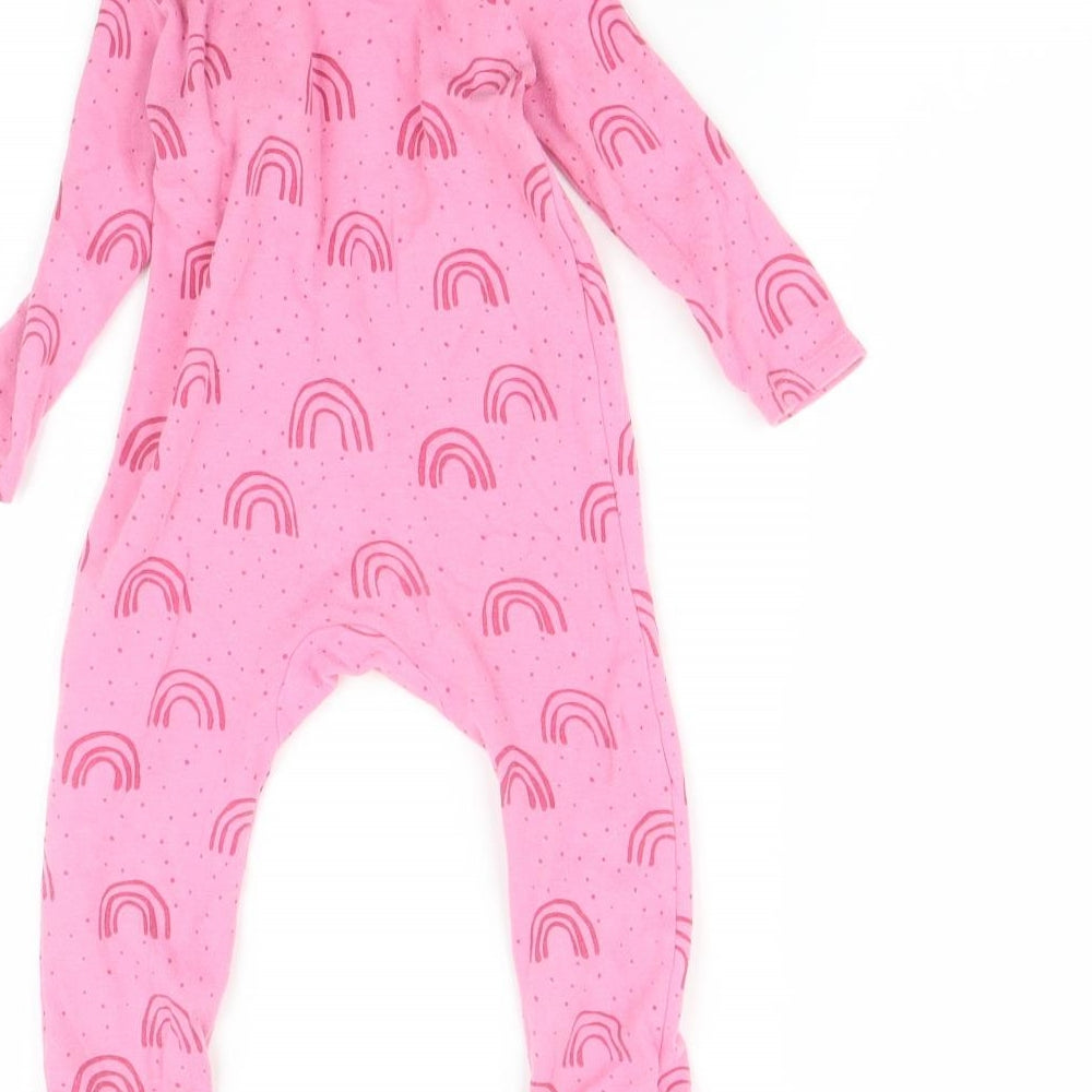 F&F Baby Pink   Babygrow One-Piece Size 12-18 Months  - rainbow print