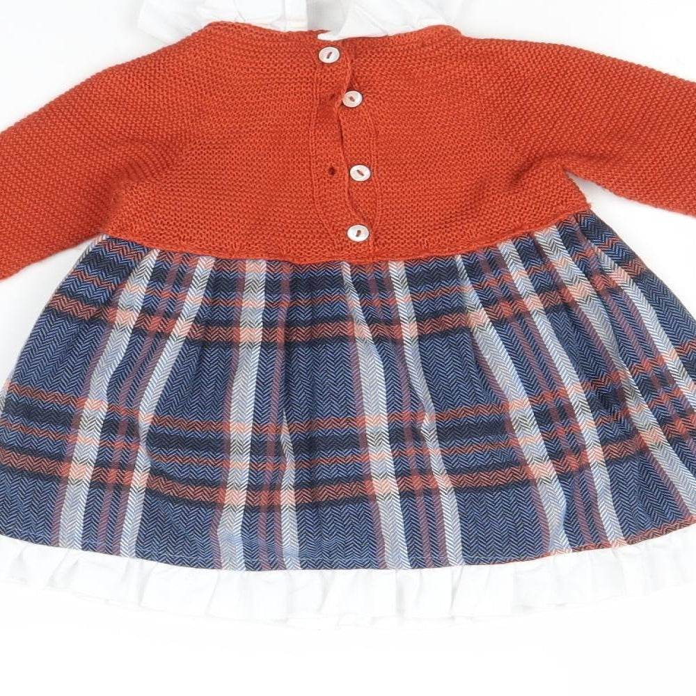 Juliana Girls Orange Check  Basic T-Shirt Size 2 Years