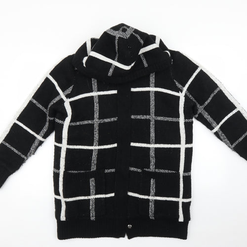 Matalan Womens Black Check  Jacket Coat Size M