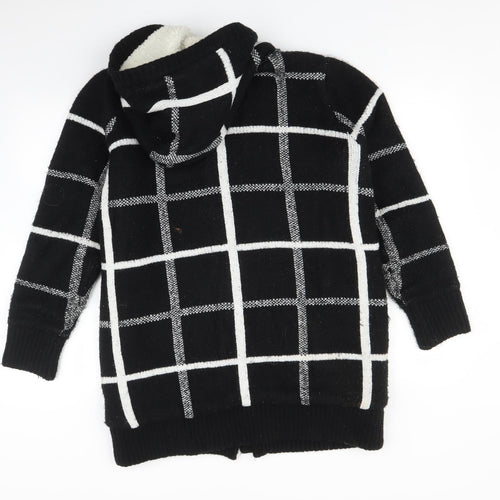 Matalan Womens Black Check  Jacket Coat Size M