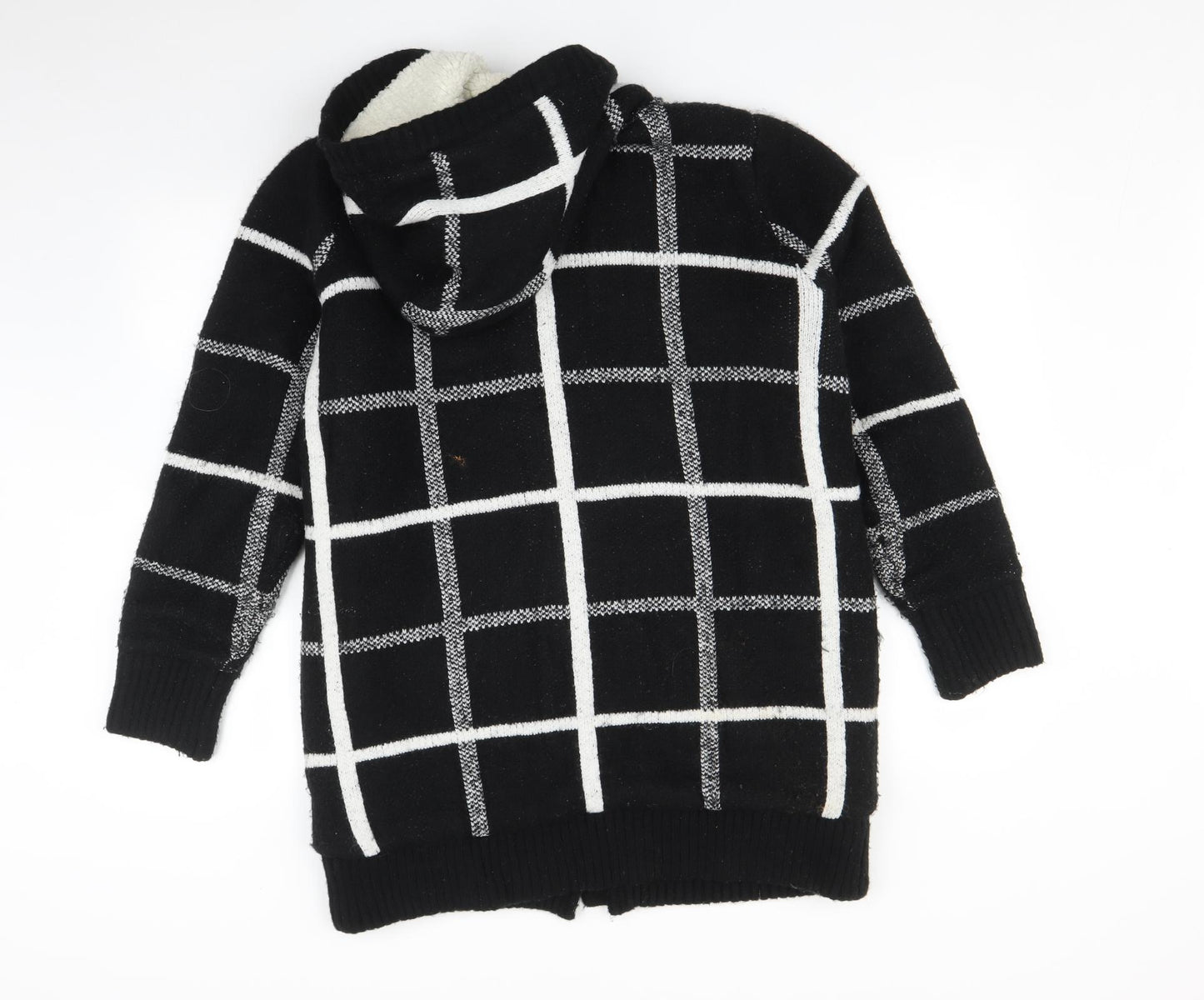 Matalan Womens Black Check  Jacket Coat Size M