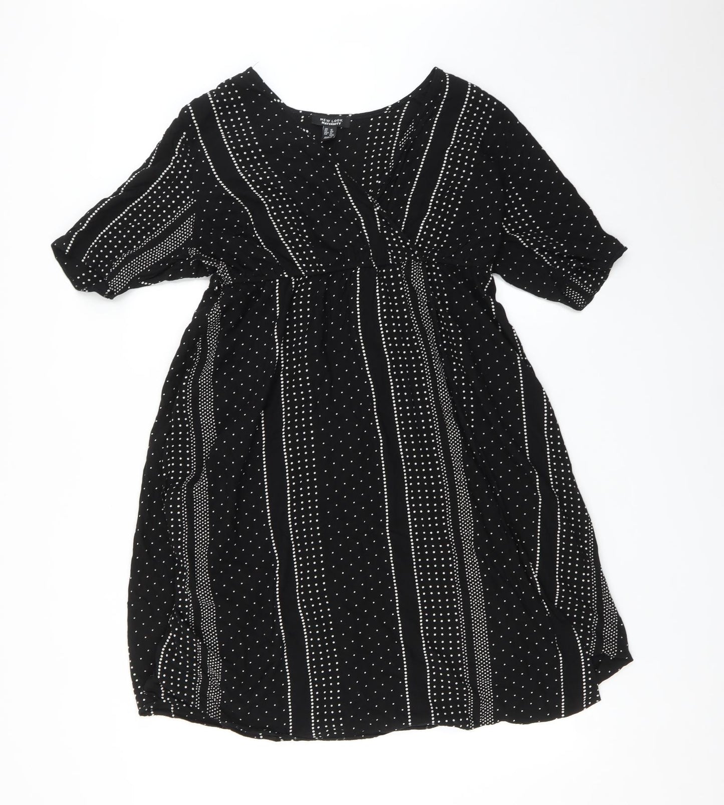 New Look Womens Black Polka Dot  Fit & Flare  Size 16