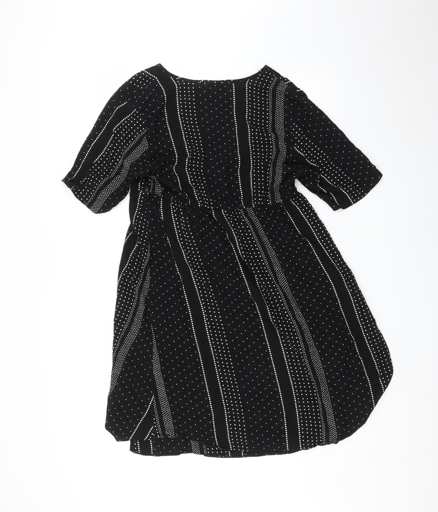 New Look Womens Black Polka Dot  Fit & Flare  Size 16