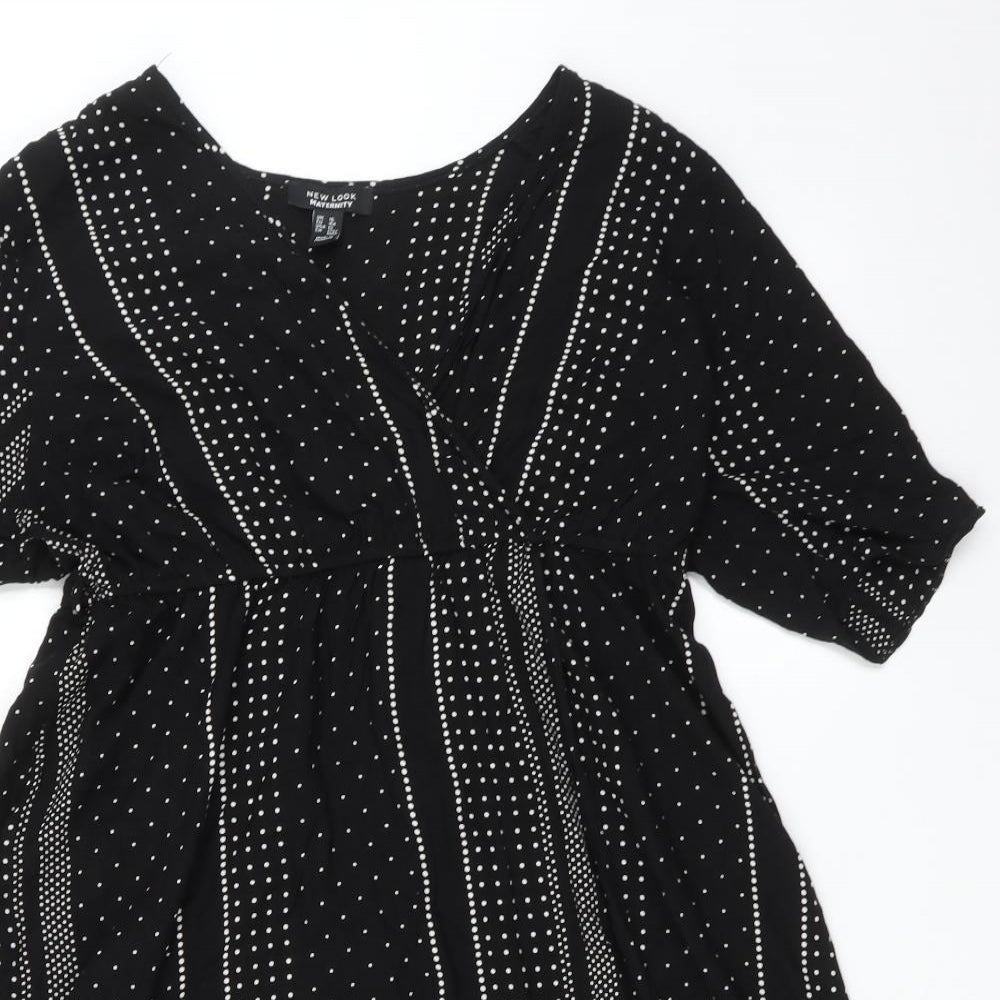 New Look Womens Black Polka Dot  Fit & Flare  Size 16