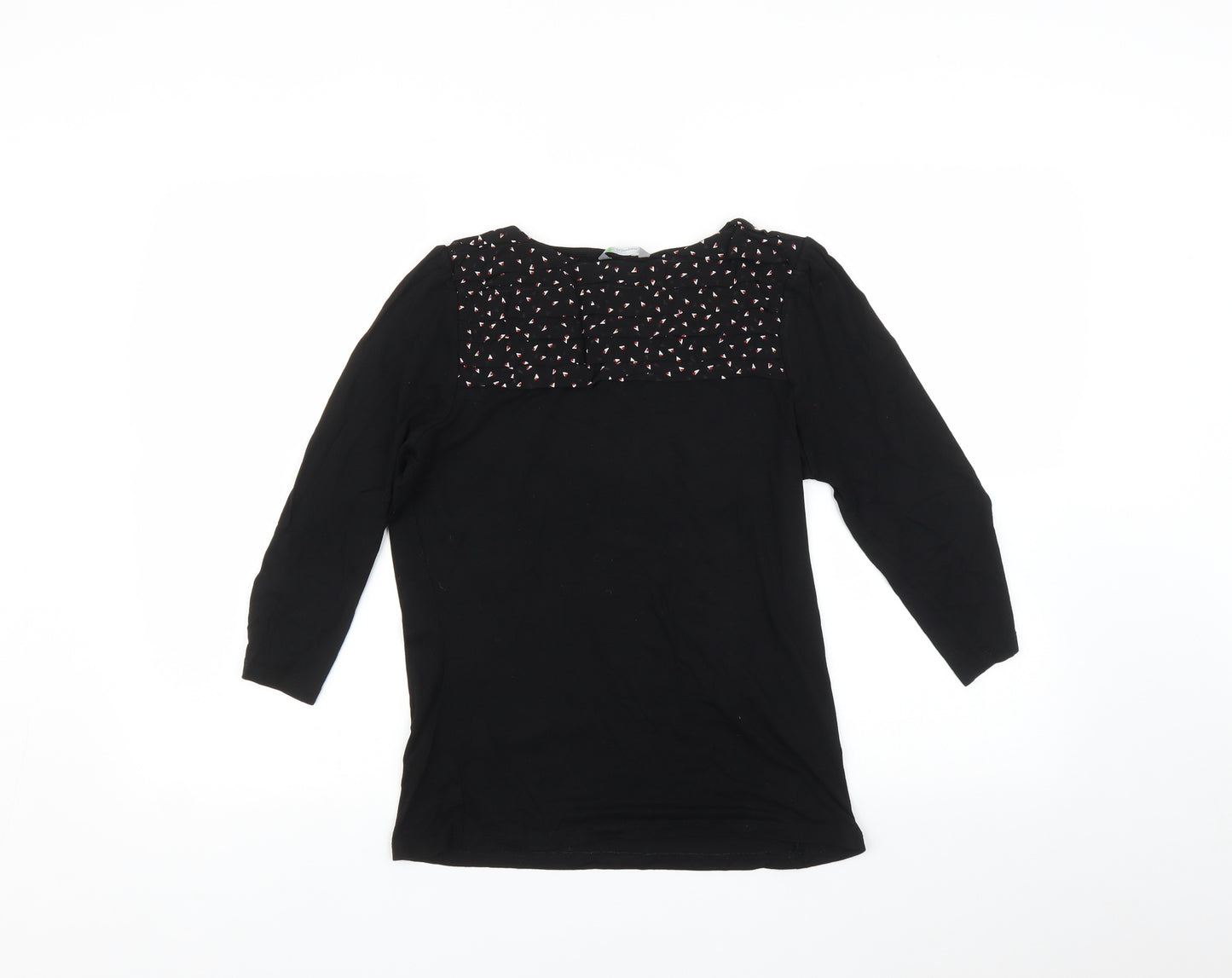 Marks and Spencer Womens Black Floral  Basic T-Shirt Size 10