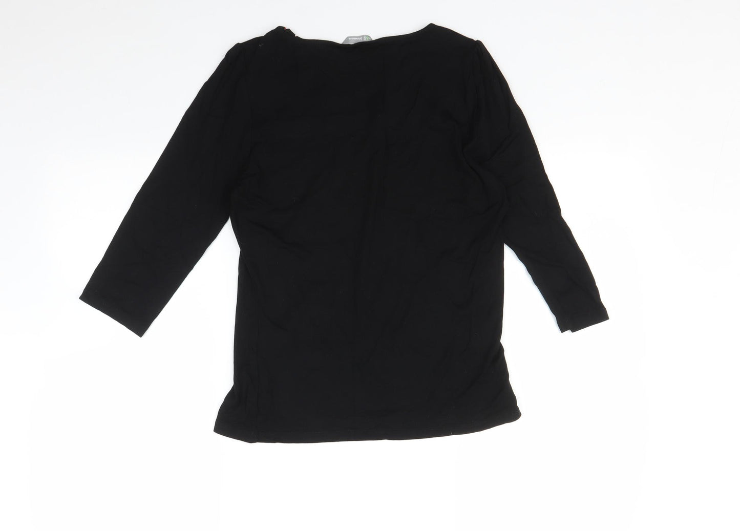 Marks and Spencer Womens Black Floral  Basic T-Shirt Size 10
