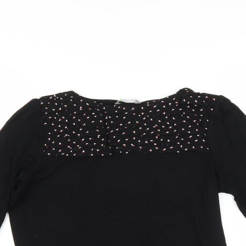 Marks and Spencer Womens Black Floral  Basic T-Shirt Size 10