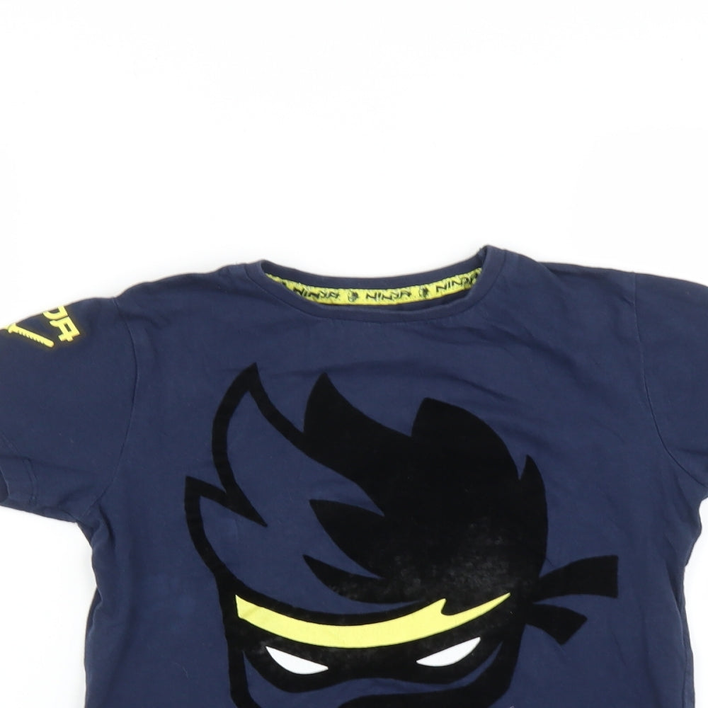 Primark Boys Blue   Basic T-Shirt Size 8-9 Years  - Ninja