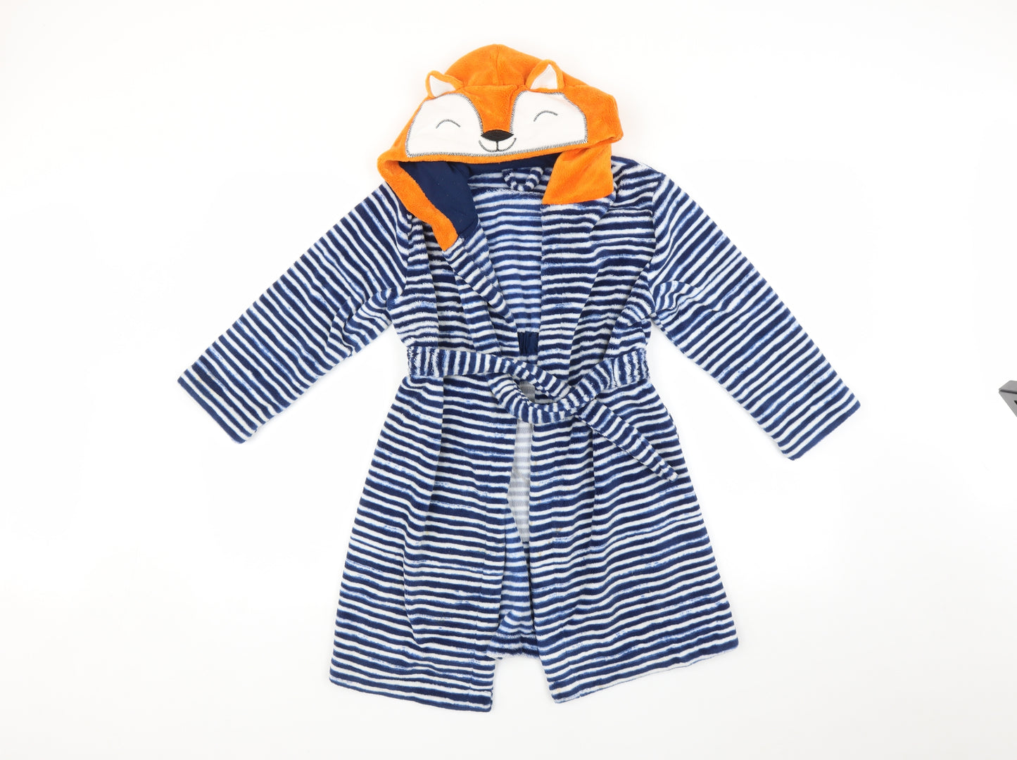 George Girls Blue Striped   Robe Size 6-7 Years  - Fox Face
