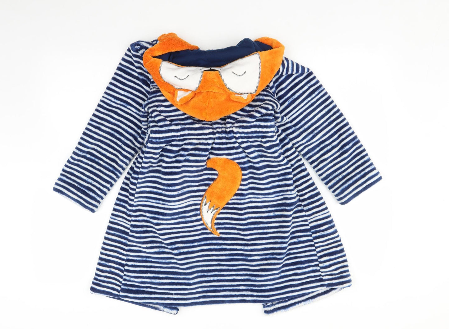 George Girls Blue Striped   Robe Size 6-7 Years  - Fox Face