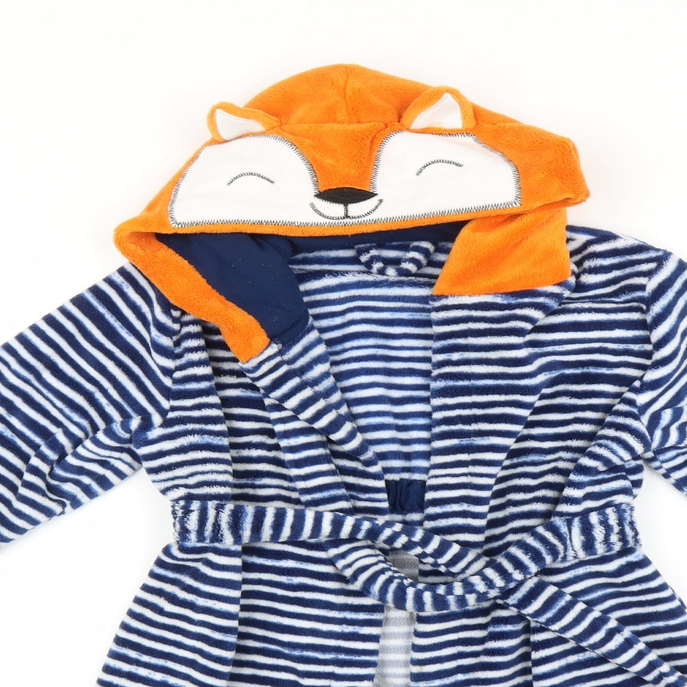 George Girls Blue Striped   Robe Size 6-7 Years  - Fox Face