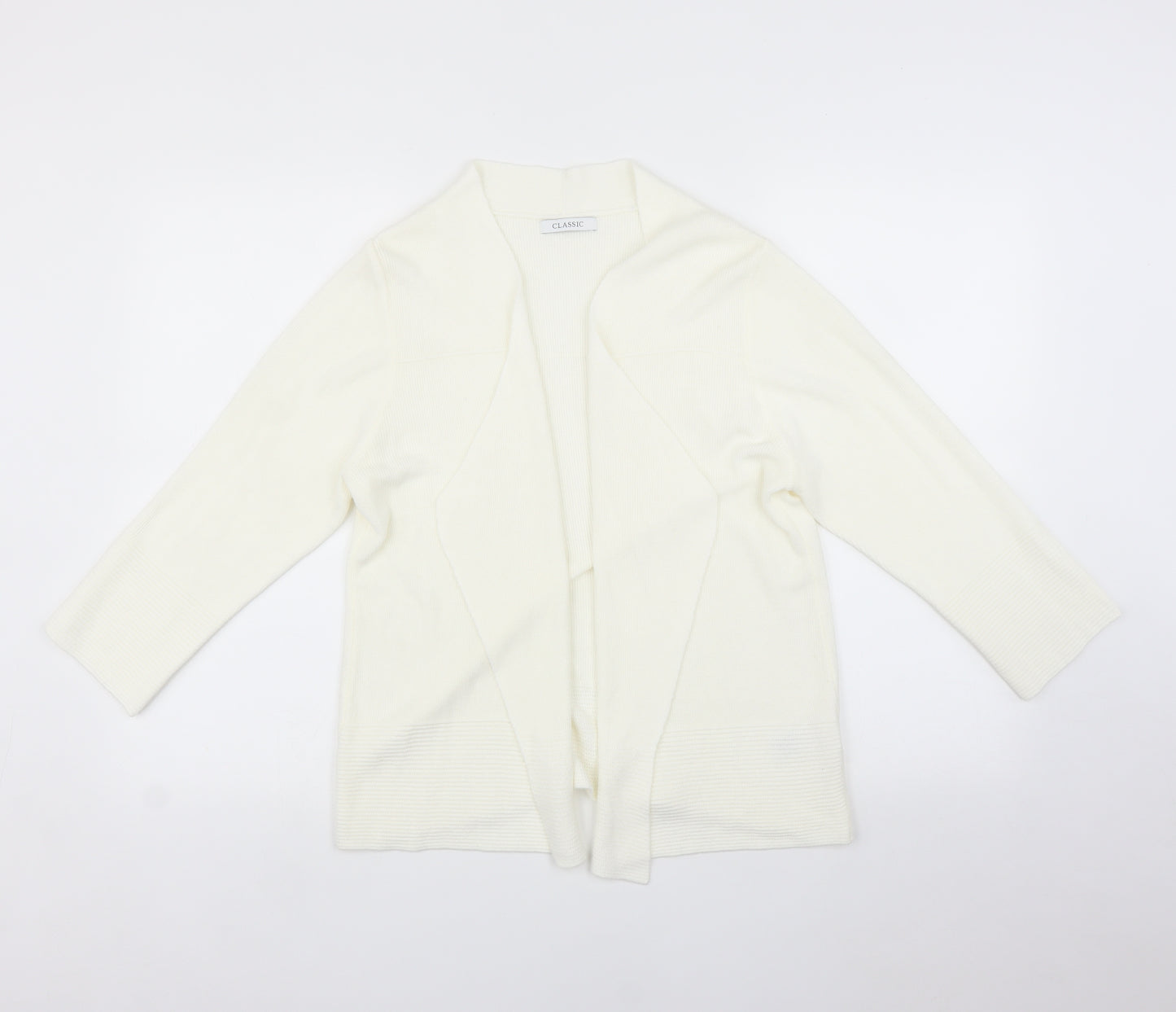 Marks and Spencer Womens White   Cardigan Jumper Size 16