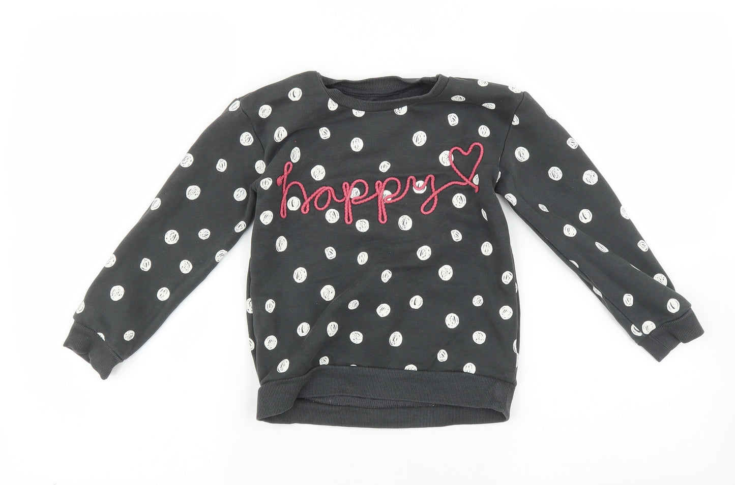 Nutmeg Girls Grey Polka Dot  Pullover Jumper Size 5-6 Years