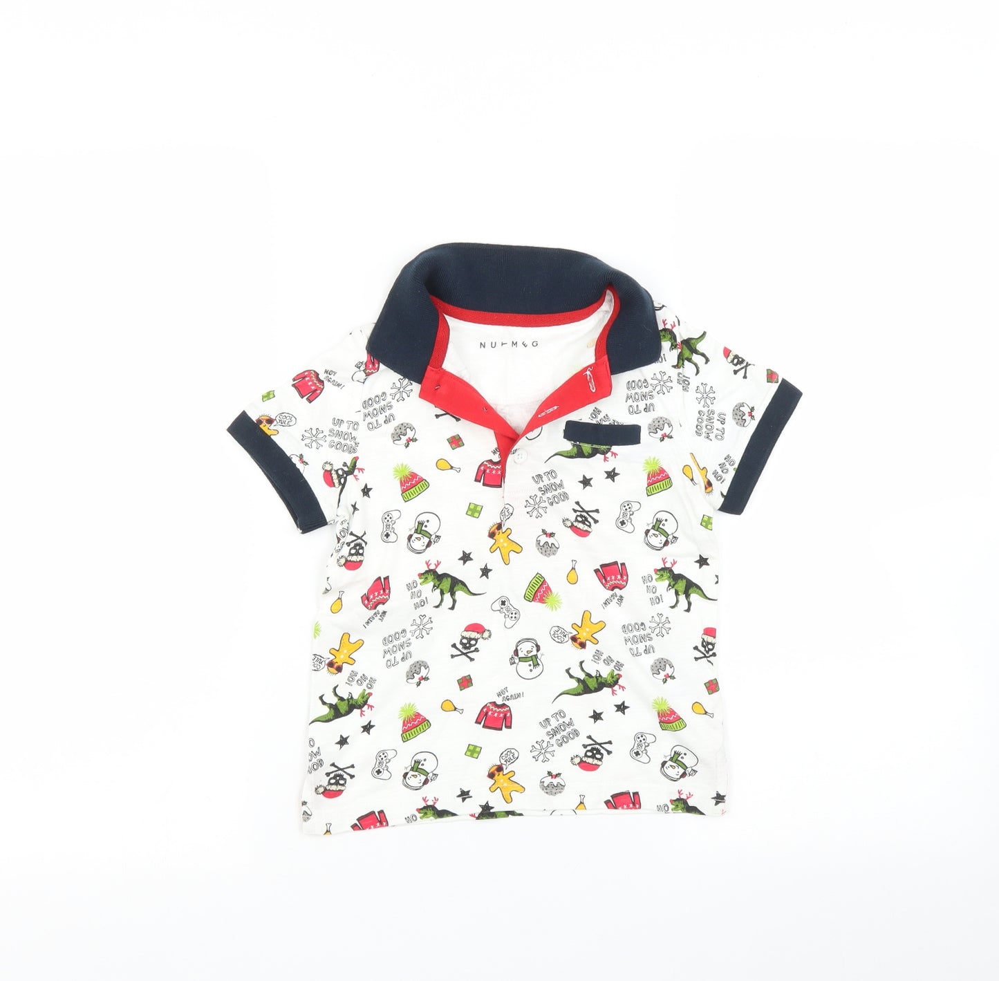 Nutmeg Boys Multicoloured   Basic Polo Size 4-5 Years  - Christmas