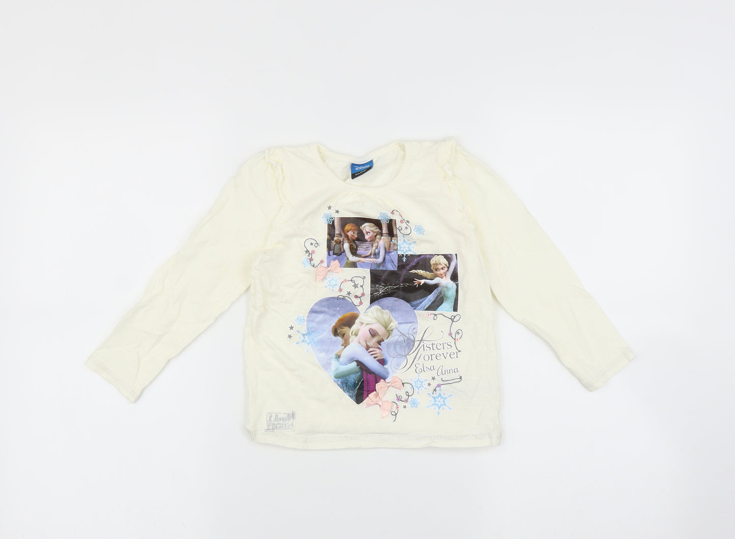 George Girls Ivory   Basic T-Shirt Size 3-4 Years  - Frozen