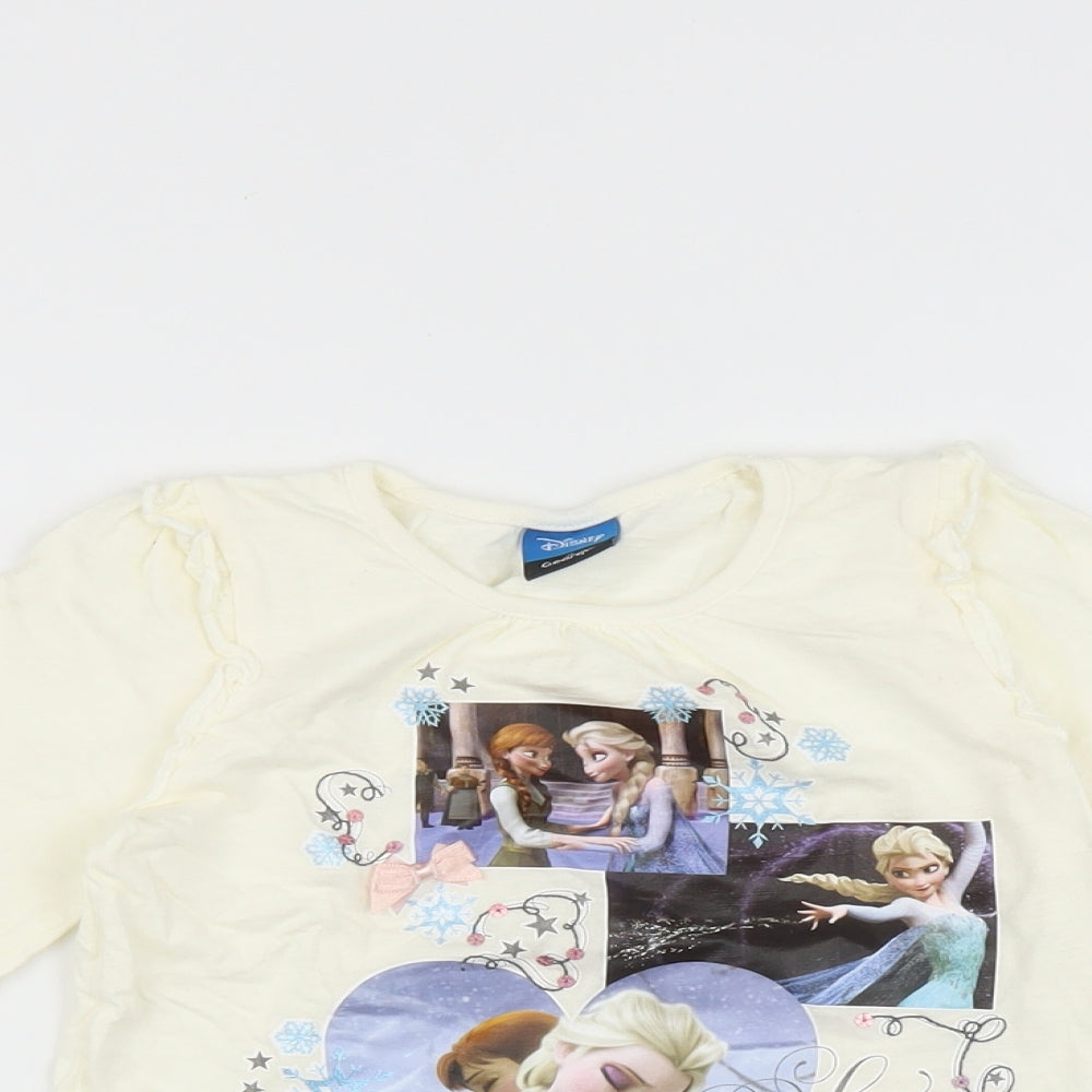 George Girls Ivory   Basic T-Shirt Size 3-4 Years  - Frozen