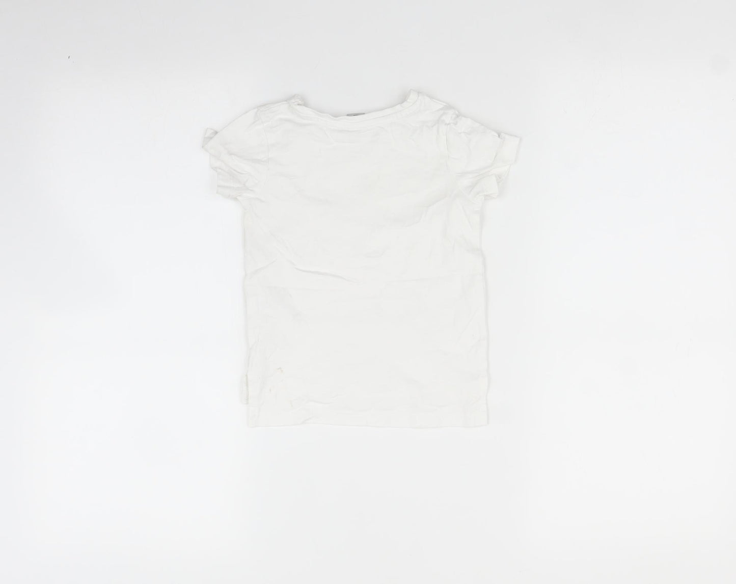TU Girls White   Basic T-Shirt Size 3 Years  - Unicorn
