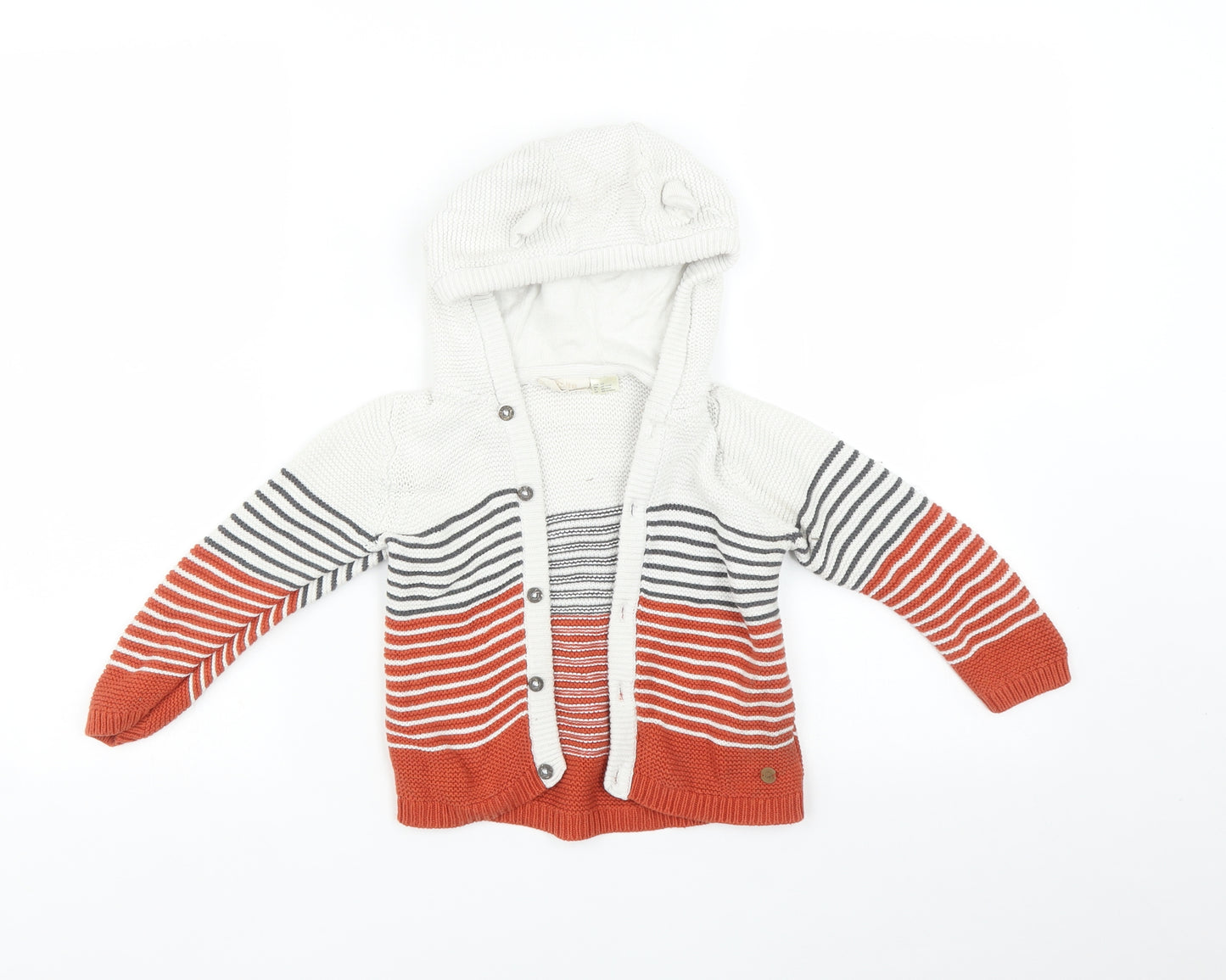 Lupilu Baby Orange Striped  Cardigan Jumper Size 12-18 Months