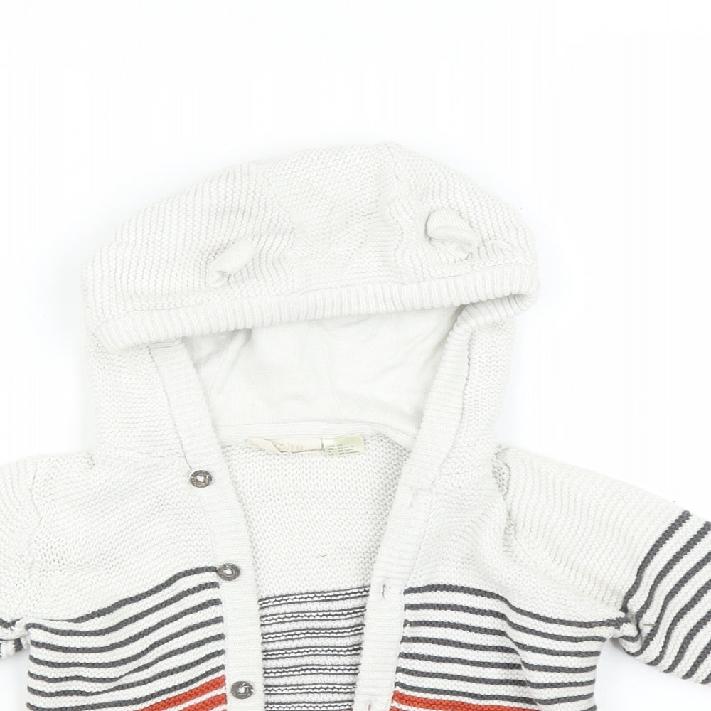 Lupilu Baby Orange Striped  Cardigan Jumper Size 12-18 Months